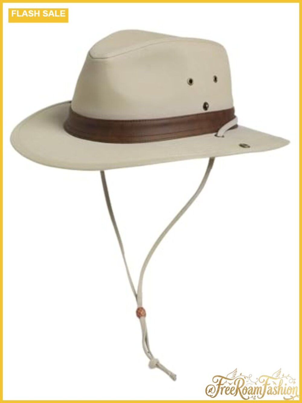 UPF 50+ Wide Brim Safari Sun Hat Cotton Canvas Adjustable Fishing Hiking